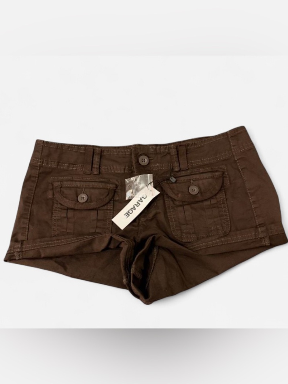Garage Brown Cotton Pocket Shorts